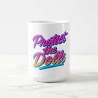 Protect the Dolls Neon Retro Art