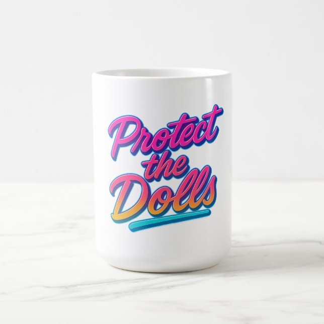 Protect the Dolls Neon Retro Art Magic Mug (Center)