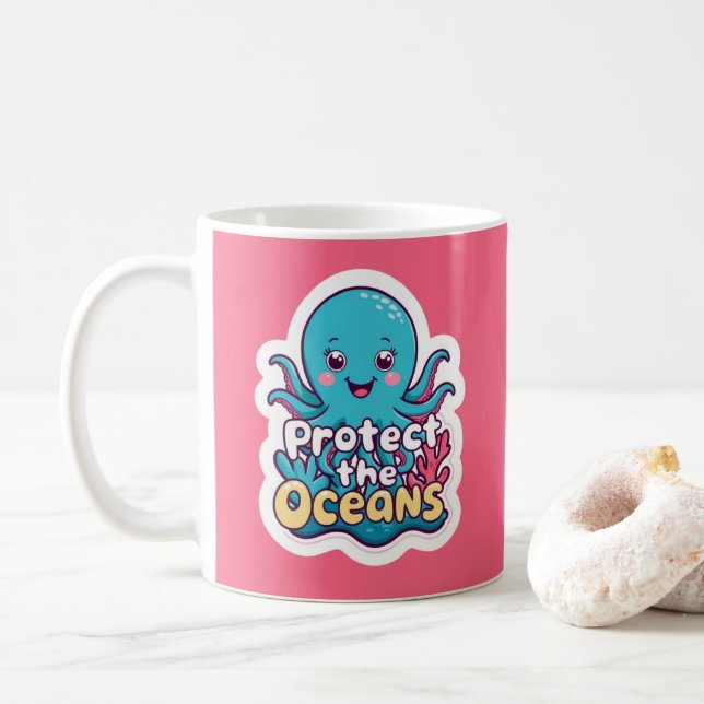 Protect The Oceans Octopus Mug (With Donut)