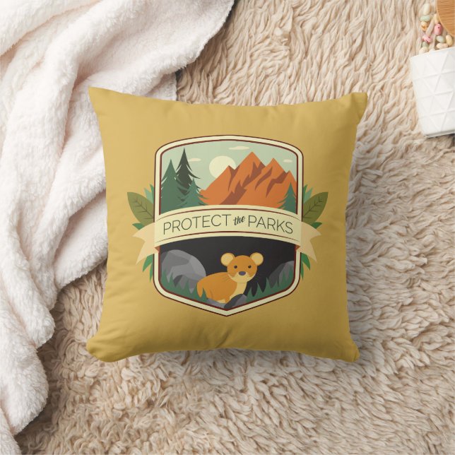 Protect the Parks Pika Throw Pillow (Blanket)
