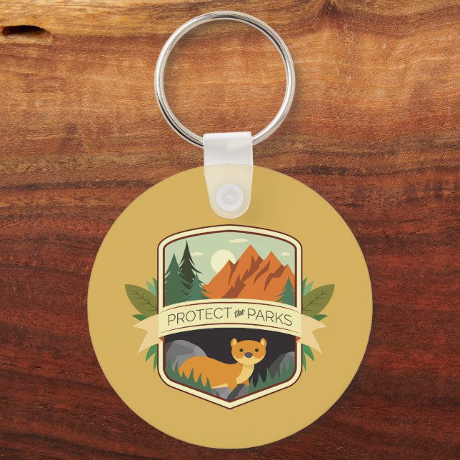 Protect the Parks Weasel Keychain (Front)