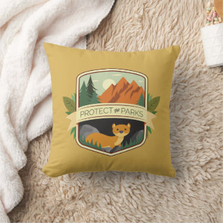 Protect the Parks Weasel Throw Pillow