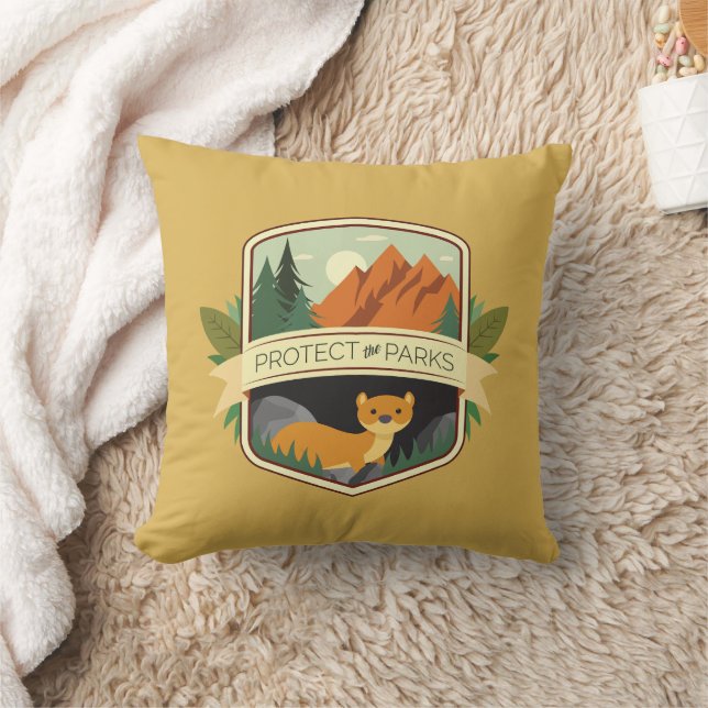 Protect the Parks Weasel Throw Pillow (Blanket)