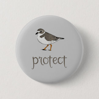 Protect the Piping Plover Bird 2 Inch Round Button