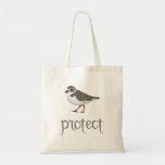 Protect the Piping Plover Bird Tote Bag<br><div class="desc">Protect the piping plover! A threatened shorebird that we want ot make sure doesn't become endangered or extinct, the piping plover is a tiny shorebird that lives in the midwest and east coast of the United States. It lives on beaches and nests in dunes all across the east coast, Great...</div>