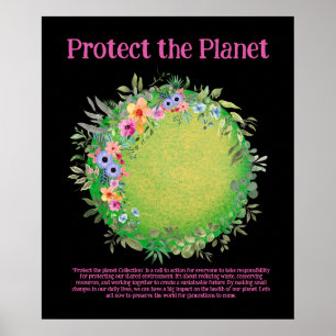 PROTECT THE PLANET SAVE EARTH Earth Day Art Poster