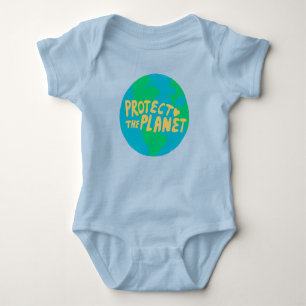 PROTECT THE PLANET SAVE EARTH Eco Green Baby Bodysuit