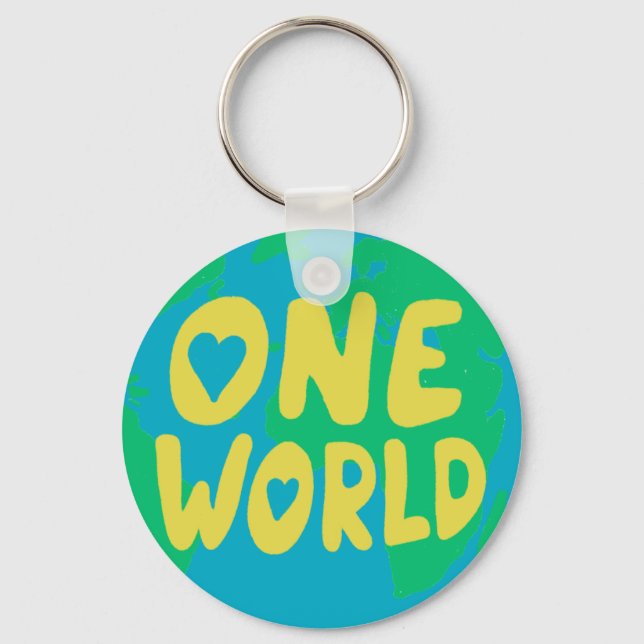 PROTECT THE PLANET SAVE EARTH Eco Green Keychain (Front)
