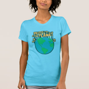 PROTECT THE PLANET SAVE EARTH Eco Green T-Shirt