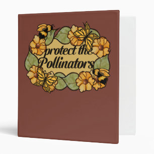 Protect the pollinators bee and butterflies        binder