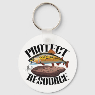 Protect The Resource With Rainbow Trout In Habitat Keychain