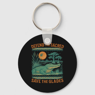 Protect The Sacred Save Everglade Alligator Protes Keychain
