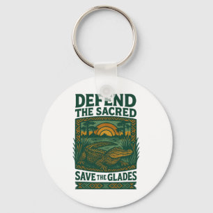 Protect The Sacred Save Everglade Alligator Protes Keychain