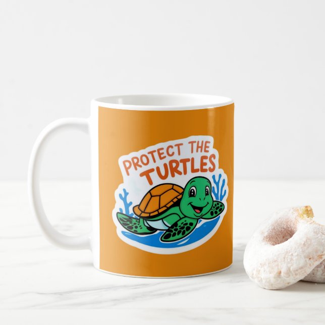 Protect The Turtles Mug (With Donut)