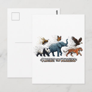 Protect The Voiceless Endangered Animals Wildlife Postcard
