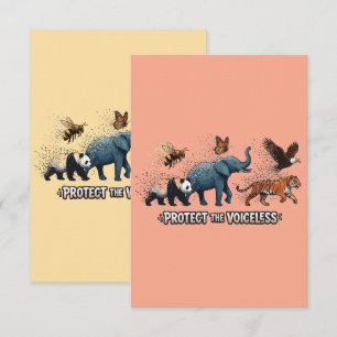 Protect The Voiceless Endangered Animals Wildlife  Thank You Card