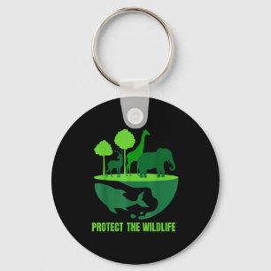 Protect the wildlife _ nature conservation earth keychain