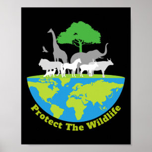 Protect The Wildlife Nature Earth Day Save Safari Poster