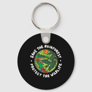 Protect The Wildlife Save The Rainforest Environme Keychain