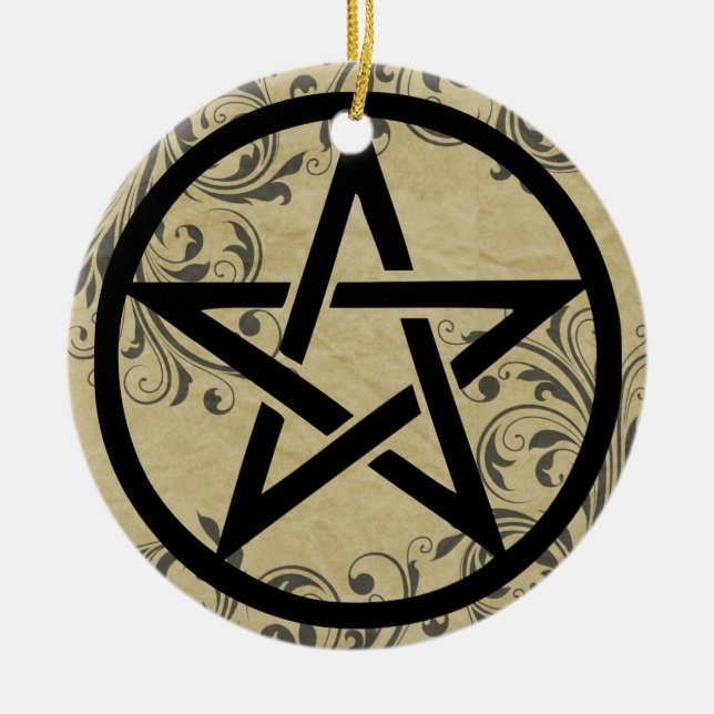 Protect this Home Pentacle Hanger Ceramic Ornament (Front)