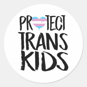 PROTECT TRANS KIDS CLASSIC ROUND STICKER