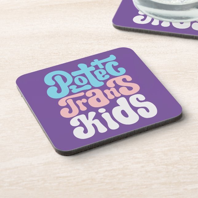 Protect Trans Kids Cork-Backed Coasters (Left Side)
