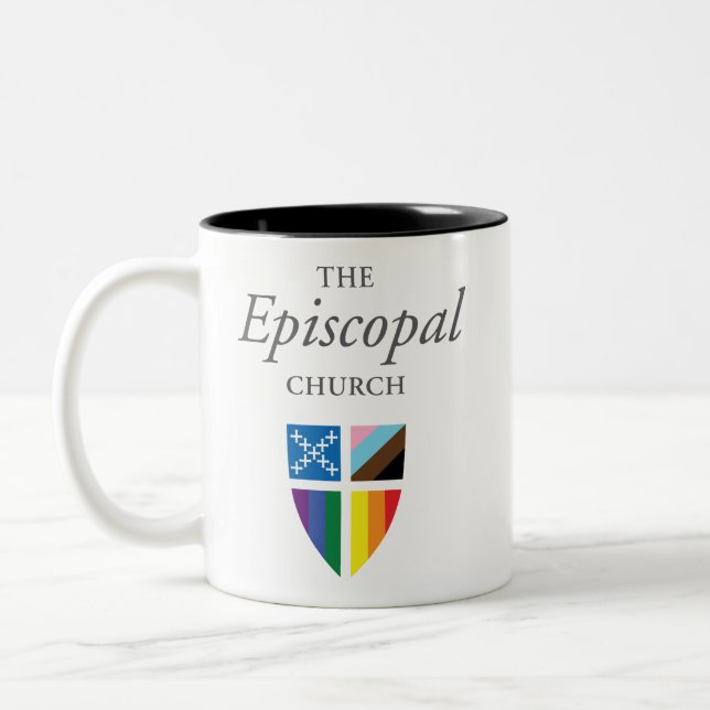 Protect Trans Kids Episcopal Pride Flag Mug (Left)