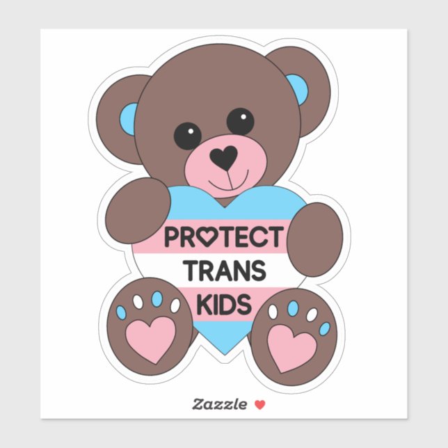 Protect Trans Kids Pride Flag Teddy Bear (Sheet)
