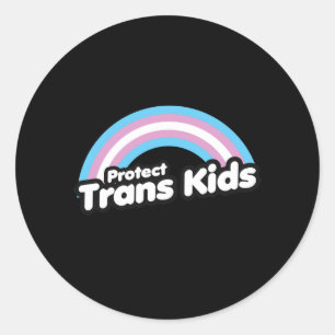 Protect Trans Kids - Rainbow Classic Round Sticker