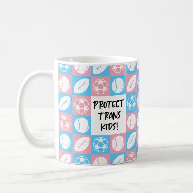 Protect Trans Kids Sports Student Athletes Coffee Mug (Left)