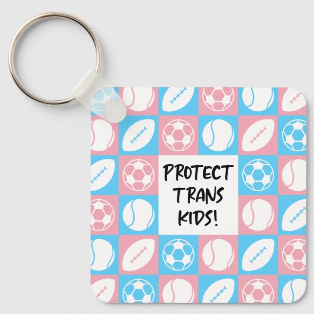 Protect Trans Kids Sports Student Athletes Keychain (Front)