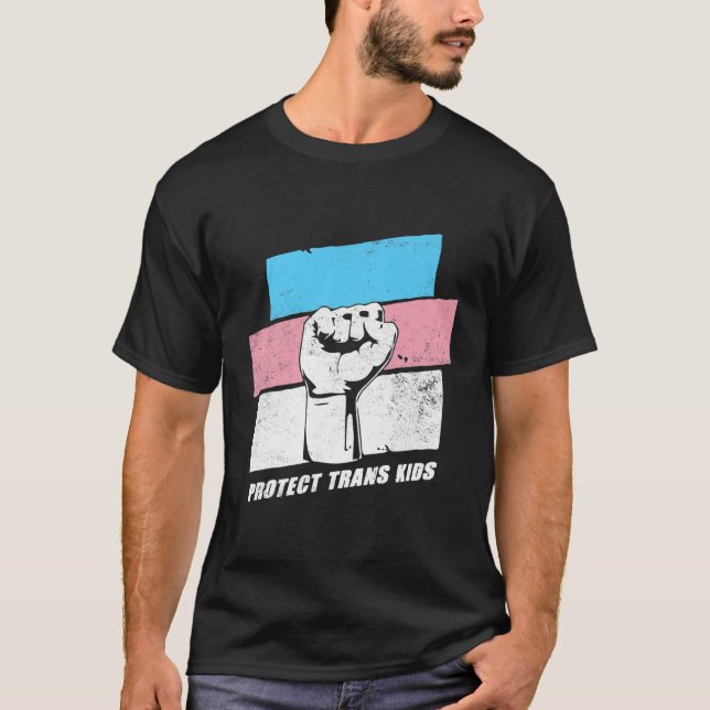 Protect Trans Kids Transgender LGBT Pride Tee Prem (Front)