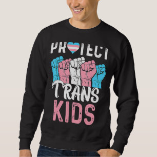 Protect Trans Kids Transgender Pride Cute Heart Lg Sweatshirt