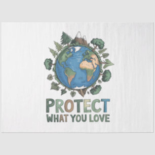 Protect What You Love" Environmental Earth Design  Tissue Paper