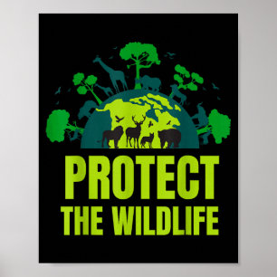 Protect wildlife nature _ earth day save animals poster