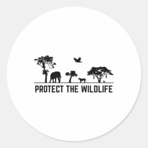 Protect Wildlife Safari Animal Conservancy Nature  Classic Round Sticker