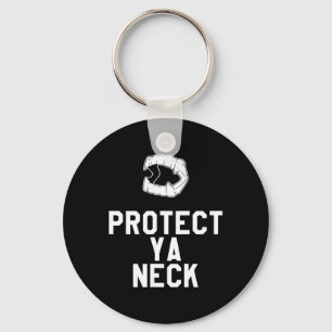 Protect Ya Neck Funny Halloween Vampire Teeth Keychain