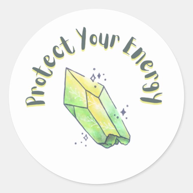 Protect your Energy Classic Round Sticker (Front)