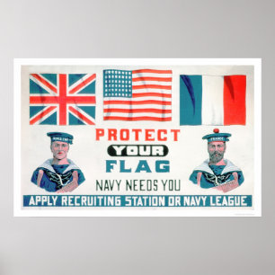Protect Your Flag - Navy Needs You (US02143) Poster
