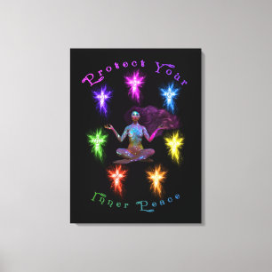 Protect Your Inner Peace Woman Chakra Canvas Print
