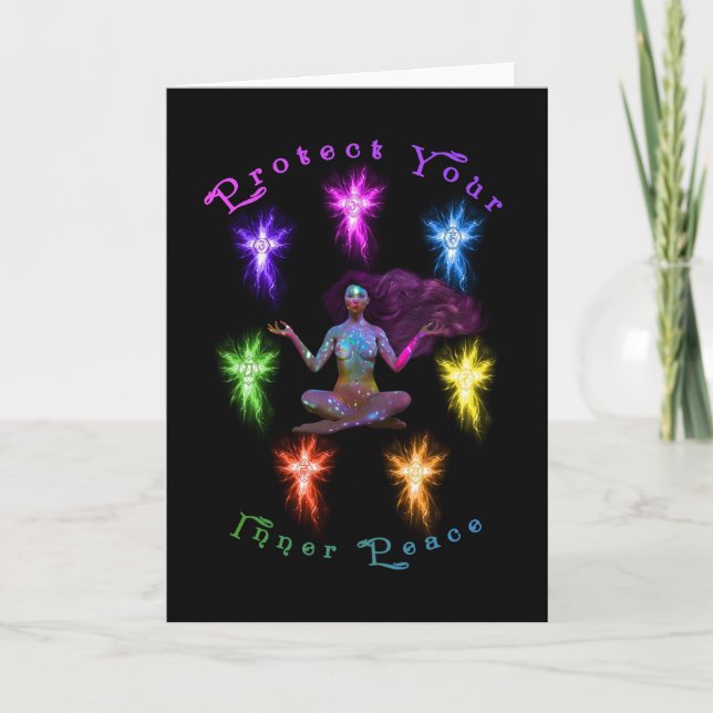 Protect Your Inner Peace Woman Chakra  Card (Front)