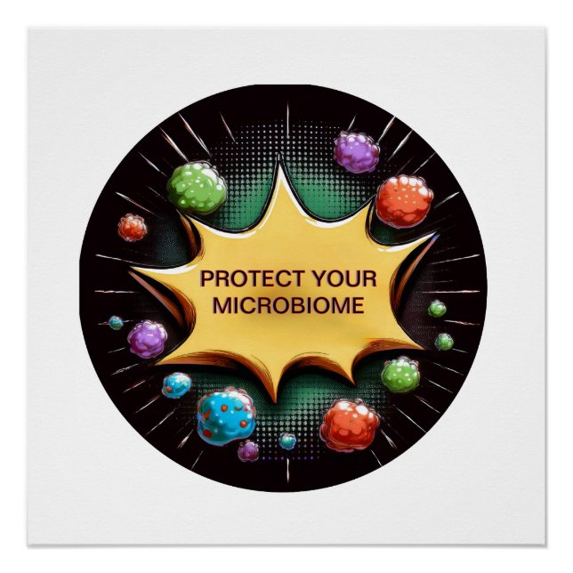 Protect Your Microbiome Probiotics For Gut Health Poster (Front)