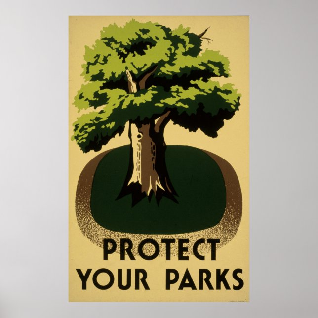 Protect Your Parks Vintage 1938 WPA Poster (Front)