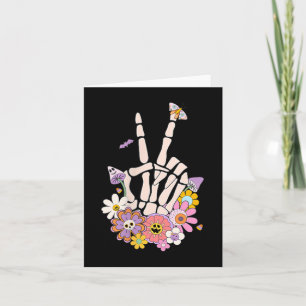 Protect Your Peace Flower Skull Skeleton Hand Ment Card