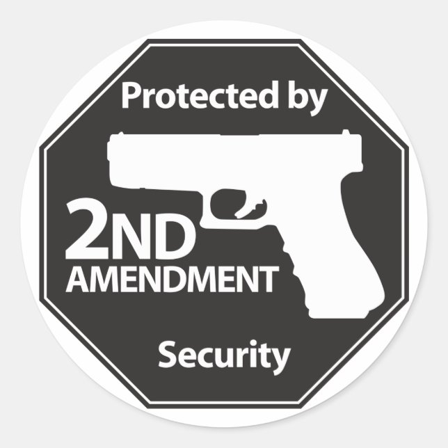 Protected by 2nd Amendment Classic Round Sticker (Front)