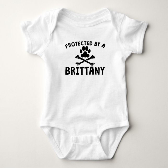 Protected By A Brittany Baby Bodysuit (Front)