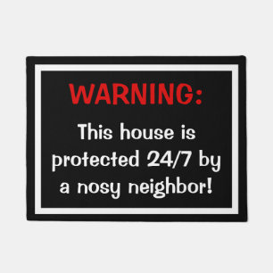 Protected By A Nosy Neighbour Door Mat