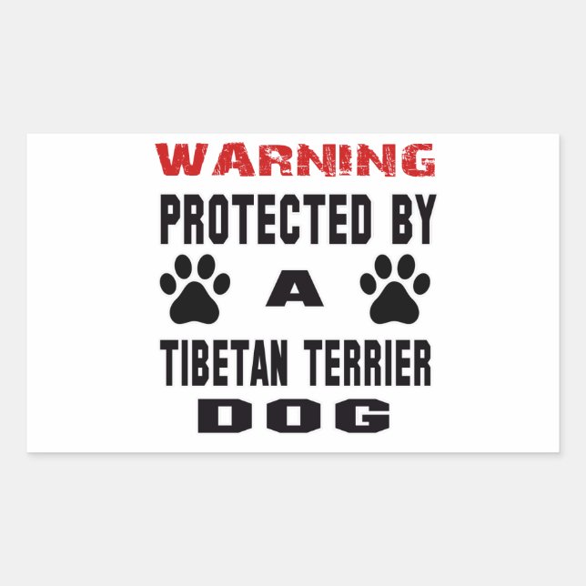 Protected By A Tibetan terrier Dog Sticker (Front)
