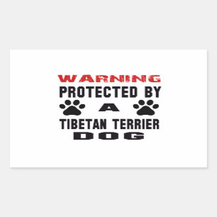 Protected By A Tibetan terrier Dog Sticker