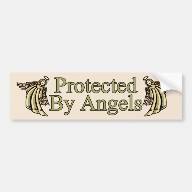 Protected By Angels Bumper Sticker (Front)